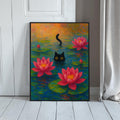 Monet Waterlily Cat — Impressionist Cat Printable Wall Art Digital Download