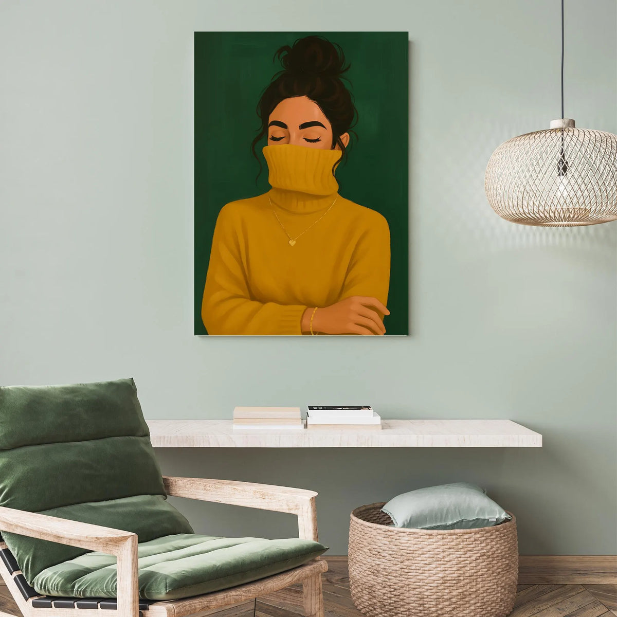 Modern Girl in Mustard Sweater