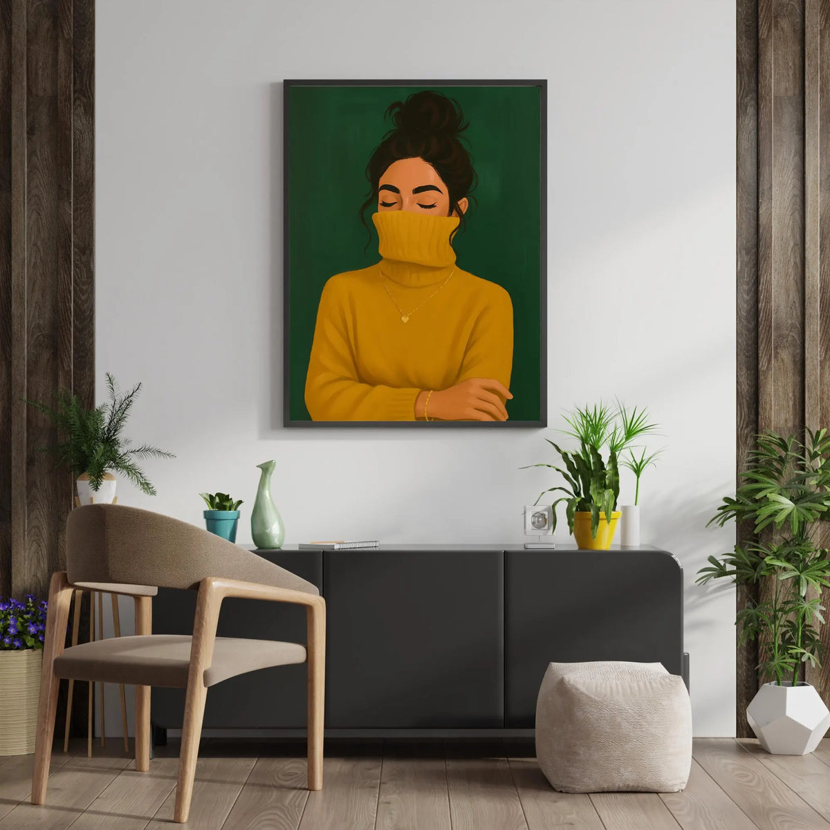 Modern Girl in Mustard Sweater