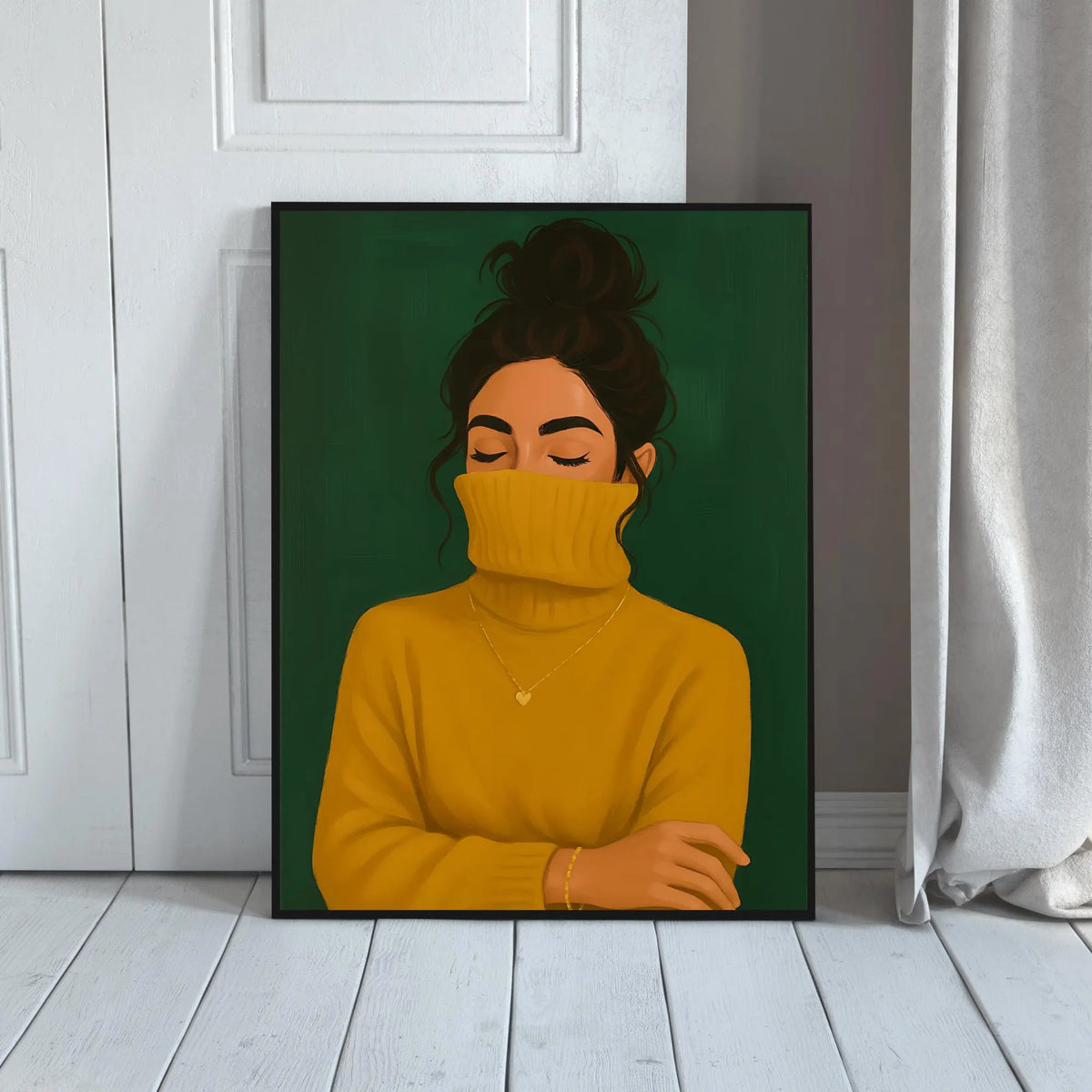 Modern Girl in Mustard Sweater